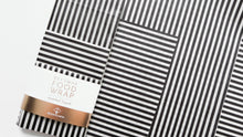 Load image into Gallery viewer, black and white stripes beeswax wraps