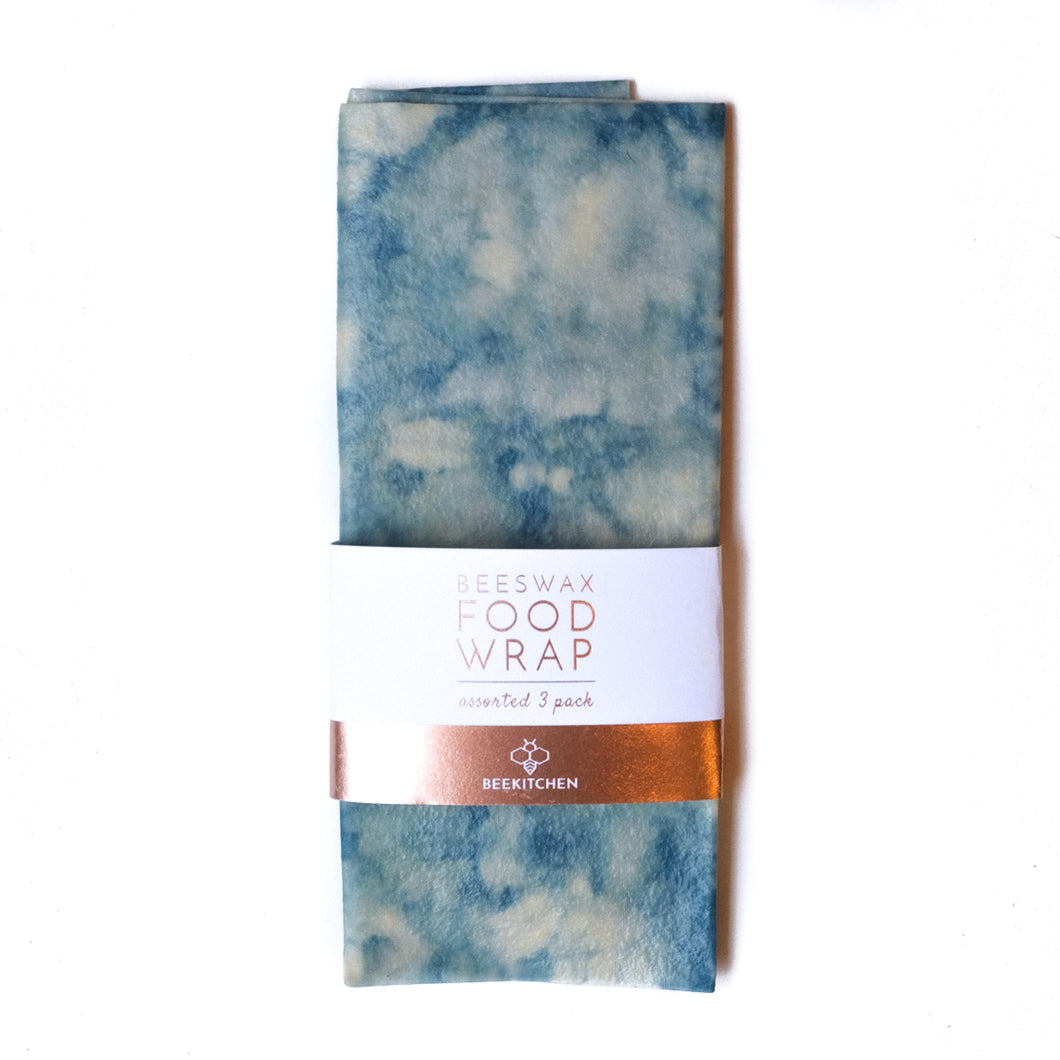 3 Pack - Beeswax Food Wraps Baby Blue Cloud
