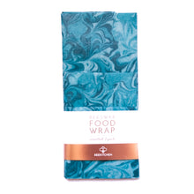 Load image into Gallery viewer, Blue marble swirls bee kitchen beeswax wraps 3 pack