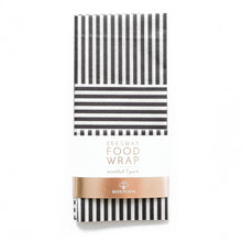 Load image into Gallery viewer, 3 Pack - Beeswax Food Wraps Black and White Stripes