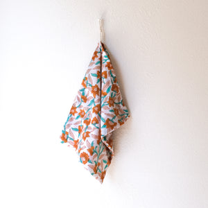 Reusable Produce Bags Orange and Teal Floral