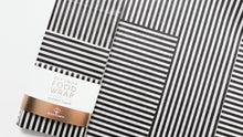 Load image into Gallery viewer, black and white stripes beeswax wraps
