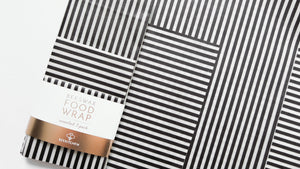 black and white stripes beeswax wraps