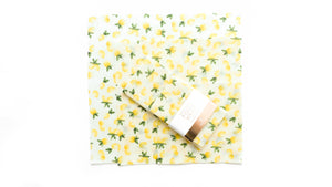 lemon print beeswax wraps