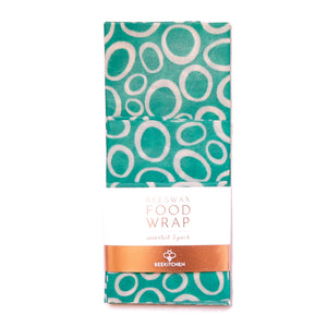 3 Pack - Beeswax Food Wraps Modern Teal