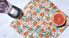 Load image into Gallery viewer, bread beeswax wrap orange and teal floral
