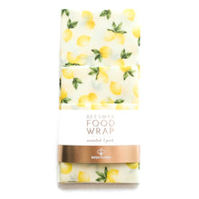 Load image into Gallery viewer, 3 Pack - Beeswax Food Wraps Vintage Lemons
